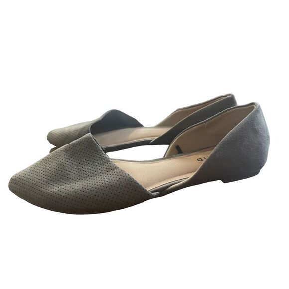 Torrid Taupe pointy Perf Dorsay flats sz 8 - Picture 1 of 11
